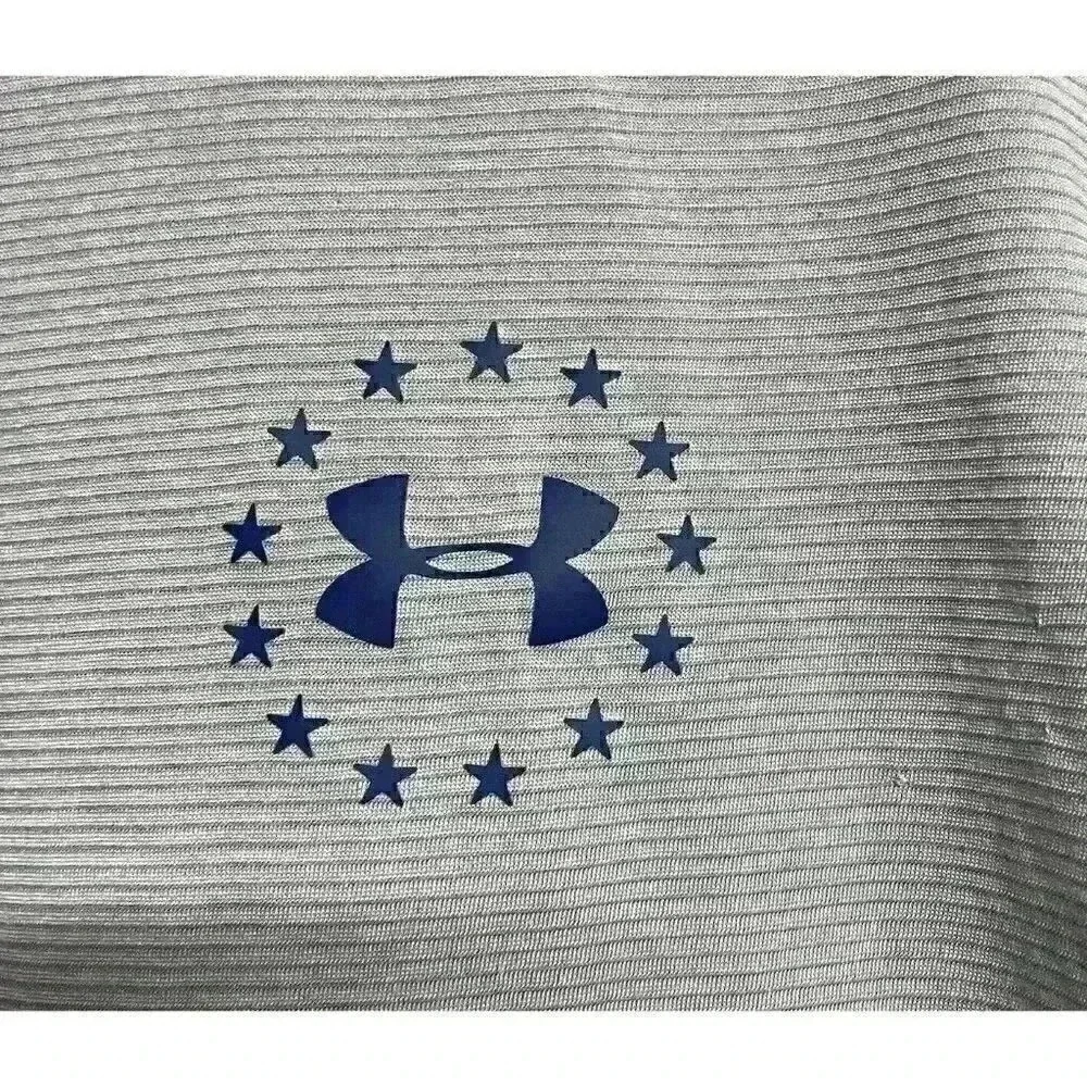 Under‎ Armour Threadborne Shirt Mens XL Short Sleeve HeatGear Light Gray
